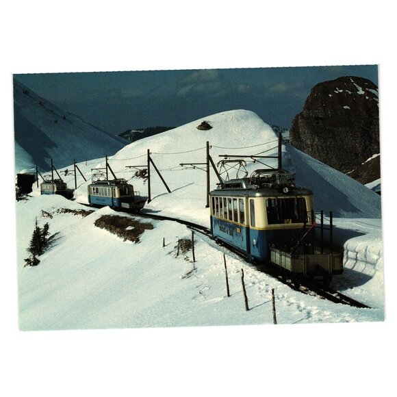 Chemins De Fer Montreux Rochers De Naye Train Postcard Minirex Switzerland 1982 - Picture 1 of 2